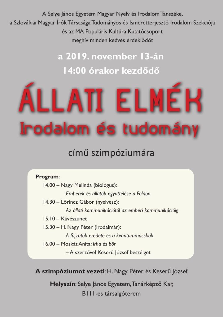 Állati elmék - irodalom és tudomány